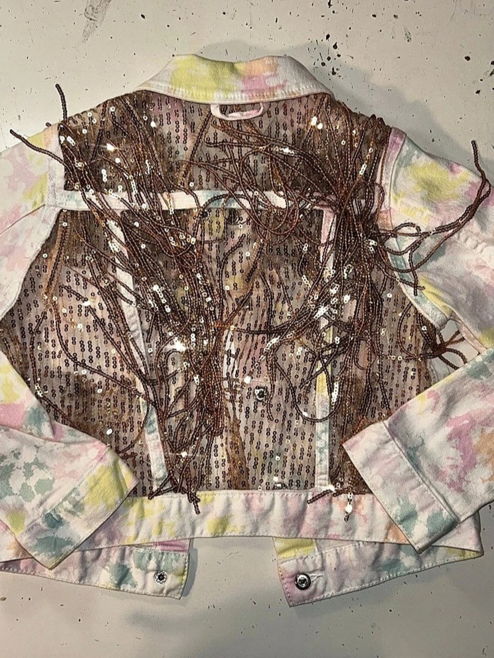 Custom Multicolor Embellished Jean Jacket - Picture 2 of 5